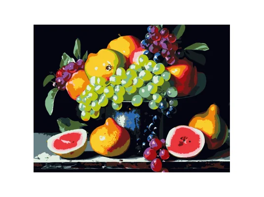 Картина по номерам Летний фруктовый натюрморт на черном фоне 30Х40 (FH-27) купить в интернет магазине подарков ПраздникШоп