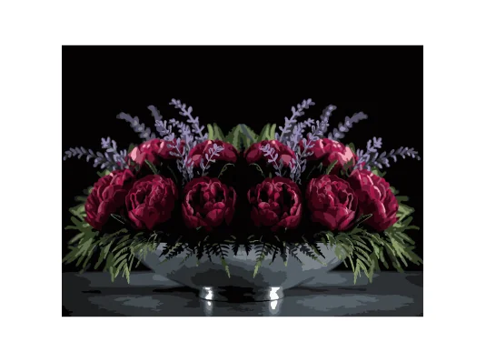 Картина по номерам Цветочное настроение на черном фоне 30Х40 (FH-38) купить в интернет магазине подарков ПраздникШоп