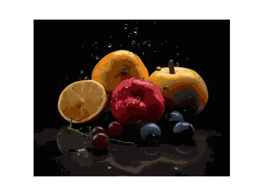 Картина по номерам Фруктовая композиция на черном фоне 40Х50 (AH1245) купить в интернет магазине подарков ПраздникШоп