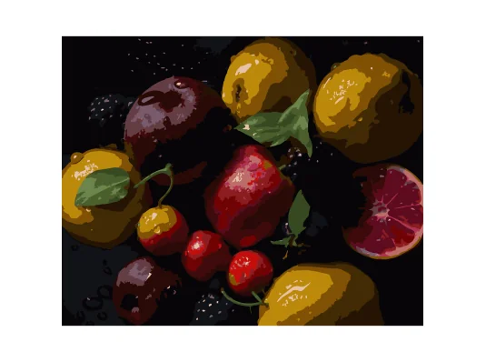 Картина по номерам Фрукты на черном фоне на черном фоне 40Х50 (AH1246) купить в интернет магазине подарков ПраздникШоп