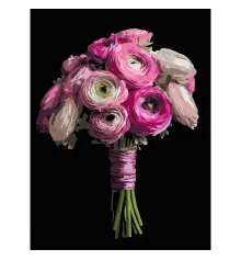 Картина по номерам Розовый букет на черном фоне 40Х50 (AH1248) купить в интернет магазине подарков ПраздникШоп