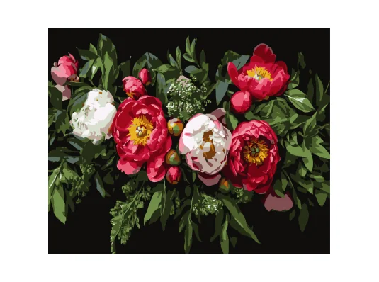 Картина по номерам Цветочная композиция на черном фоне 40Х50 (AH1249) купить в интернет магазине подарков ПраздникШоп