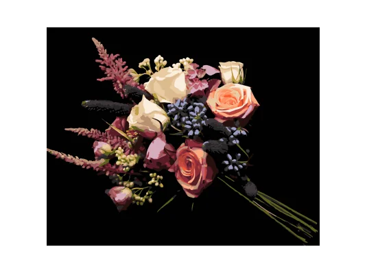 Картина по номерам Праздничный букет на черном фоне 40Х50 (AH1255) купить в интернет магазине подарков ПраздникШоп