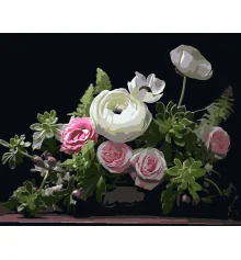 Картина по номерам Нежный цветочный натюрморт на черном фоне 40Х50 (AH1261) купить в интернет магазине подарков ПраздникШоп