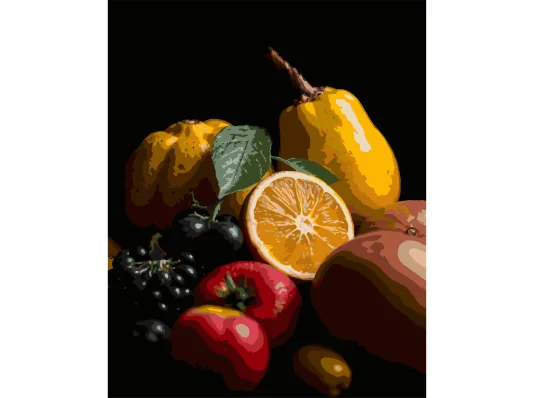 Картина по номерам Цитрусовый натюрморт на черном фоне 40Х50 (AH1262) купить в интернет магазине подарков ПраздникШоп