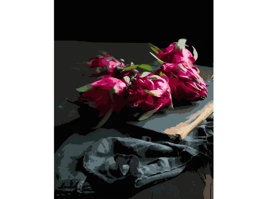 Картина по номерам Цветы на книге на черном фоне 40Х50 (AH1275) купить в интернет магазине подарков ПраздникШоп
