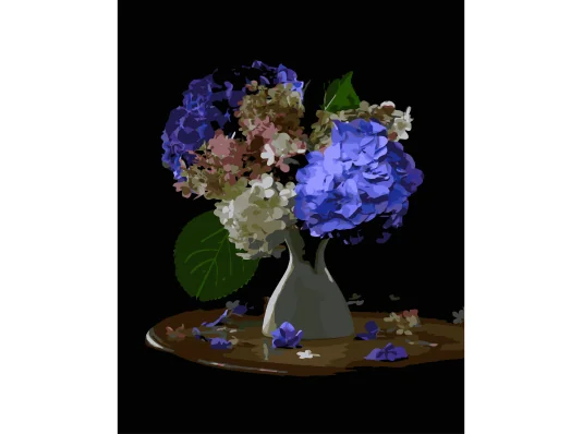 Картина по номерам Яркие гортензии на черном фоне 40Х50 (AH1278) купить в интернет магазине подарков ПраздникШоп