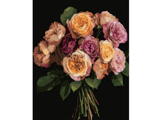 Картина по номерам Оранжевый букет на черном фоне 40Х50 (AH1279) купить в интернет магазине подарков ПраздникШоп