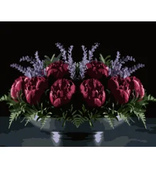 Картина по номерам Красные пионы на черном фоне 40Х50 (AH1280) купить в интернет магазине подарков ПраздникШоп