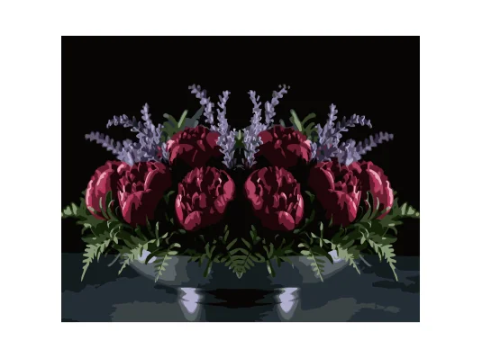 Картина по номерам Красные пионы на черном фоне 40Х50 (AH1280) купить в интернет магазине подарков ПраздникШоп