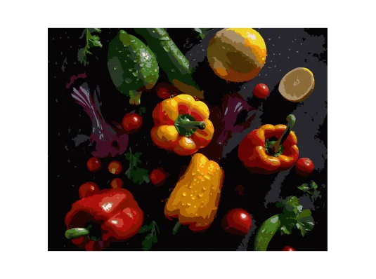 Картина по номерам Яркие овощи на черном фоне 40Х50 (AH1289) купить в интернет магазине подарков ПраздникШоп