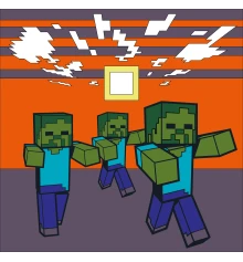 Картина по номерам SANTI Майнкрафт. Побег зомби 25х25 см LED подсветка купить в интернет магазине подарков ПраздникШоп