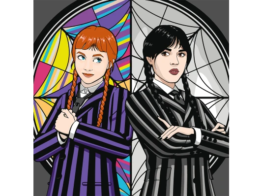 Картина по номерам ТМ SANTI Уэнсдей Навязчивая Дивина 40х40 см купить в интернет магазине подарков ПраздникШоп