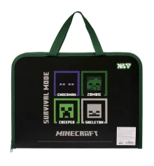 Папка-портфель Yes Minecraft FC на молнии с тканевыми ручками купить в интернет магазине подарков ПраздникШоп