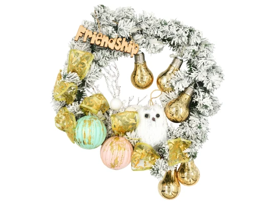 Венок Yes! Fun с декором "Совенок" d-35 см купить в интернет магазине подарков ПраздникШоп