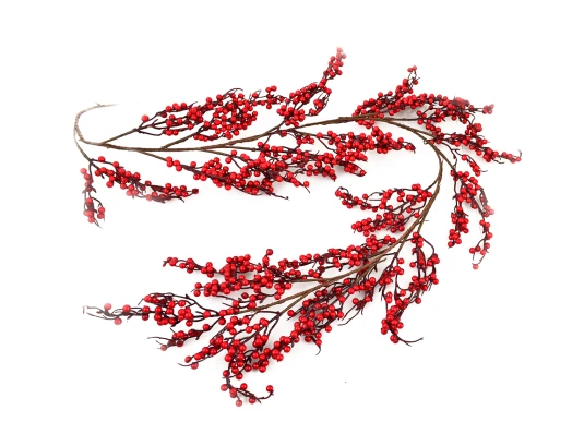 Ветка-Гирлянда декоративная Yes! Fun с красными ягодами  купить в интернет магазине подарков ПраздникШоп