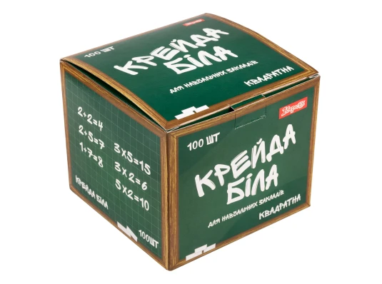 Мел белый школьный 1Вересня 100 штук квадратный купить в интернет магазине подарков ПраздникШоп