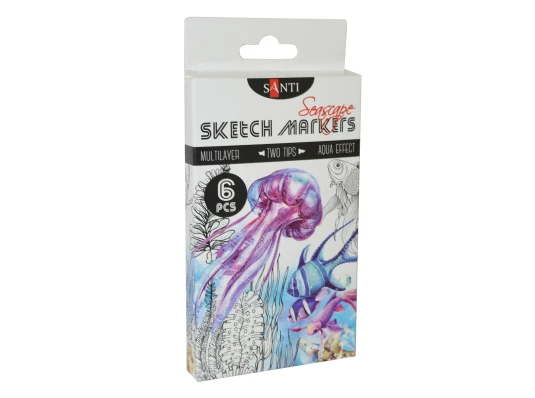 Набор маркеров "SANTI sketch" "Seascape" купить в интернет магазине подарков ПраздникШоп