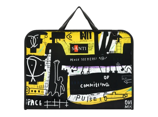 Папка-портфель SANTI А3 для эскизов с тканевыми ручками Graffiti пластик купить в интернет магазине подарков ПраздникШоп