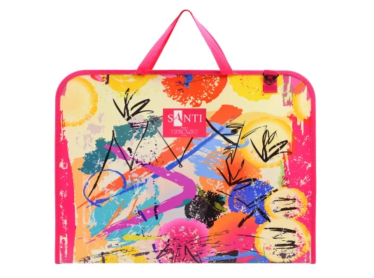 Папка-портфель SANTI А3 для эскизов з тканевыми ручками Brush пластик купить в интернет магазине подарков ПраздникШоп