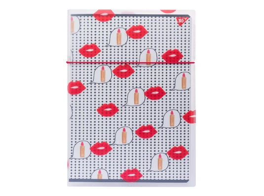 Тетрадь YES BBH Lips А4 48 листов клетка пластиковая папка с рисунком купить в интернет магазине подарков ПраздникШоп