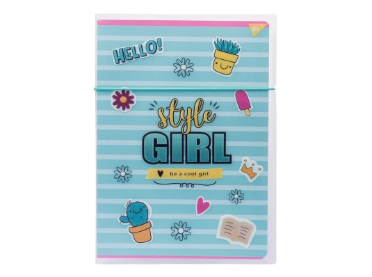 Тетрадь YES Style Girl Green А4 48 листов клетка пластиковая папка с рисунком купить в интернет магазине подарков ПраздникШоп
