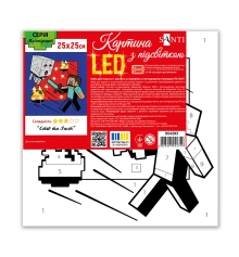 Картина по номерам SANTI Майнкрафт. Стив и Гаст 25х25 см LED подсветка купить в интернет магазине подарков ПраздникШоп