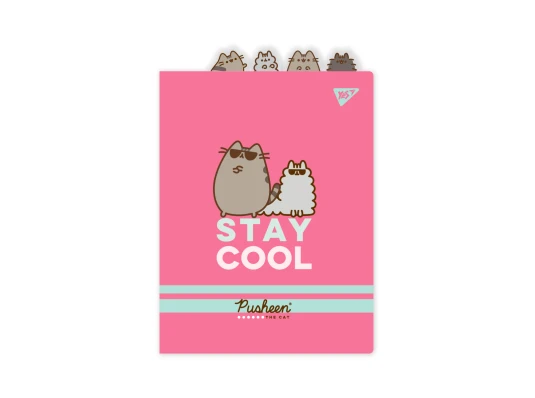 Папка-уголок YES А4 с фигурными разделителями Pusheen купить в интернет магазине подарков ПраздникШоп