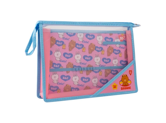 Папка органайзер YES Line Friends А4 на молнии купить в интернет магазине подарков ПраздникШоп