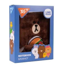 Блокнот пушистый YES Line Friends Brown купить в интернет магазине подарков ПраздникШоп