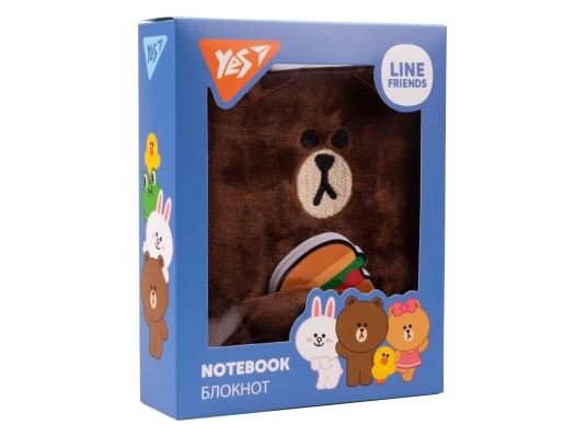 Блокнот пушистый YES Line Friends Brown купить в интернет магазине подарков ПраздникШоп
