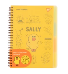 Тетрадь для записей YES А5/80 софт-тач пласт.обл. Line Friends. Sally купить в интернет магазине подарков ПраздникШоп