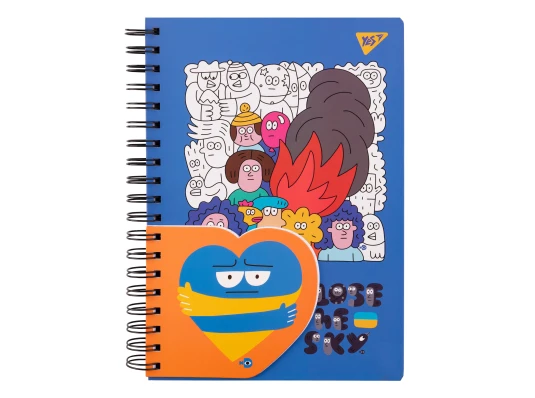 Блокнот Yes 2 в 1 В5 В7 80 л 20 л двойная спираль Stand with Ukraine клетка купить в интернет магазине подарков ПраздникШоп