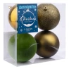 Набір новорічних куль Novogod‘ko, пластик, 10см, 4 шт/уп, оливковий