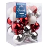 Набір новорічних куль Novogod‘ko №2, 39 шт/наб, червоний/білий