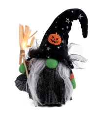 Мягкая игрушка Yes! Fun Хэллоуин Ведьмочка 35см LED метла купить в интернет магазине подарков ПраздникШоп