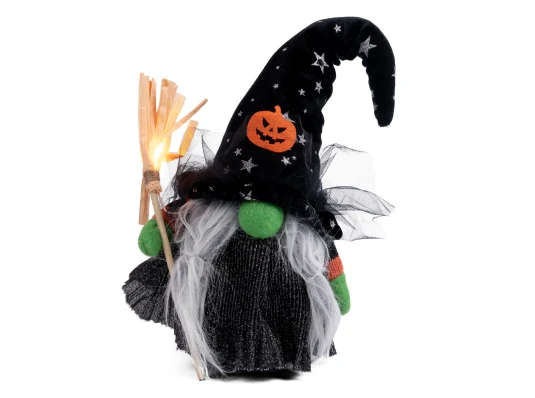 Мягкая игрушка Yes! Fun Хэллоуин Ведьмочка 35см LED метла купить в интернет магазине подарков ПраздникШоп