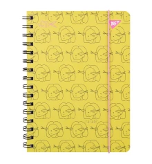 Блокнот Yes А5 80 листов на cпирали с резинкой Hey Helly клетка купить в интернет магазине подарков ПраздникШоп