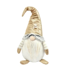 Новогодняя мягкая игрушка Novogod‘ko Гном в золотом колпаке 44см LED звезда купить в интернет магазине подарков ПраздникШоп