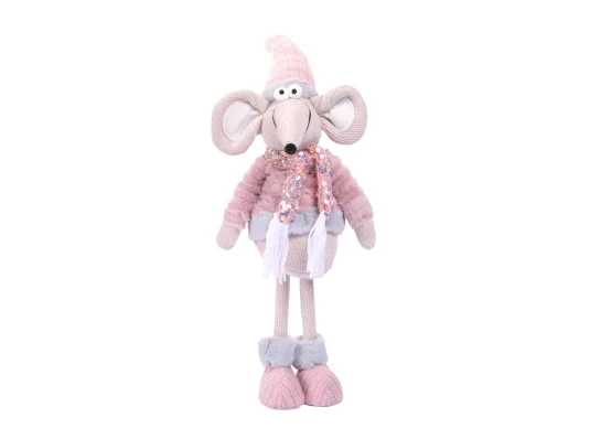 Новогодняя мягкая игрушка Novogod‘ko Мышонок Мальчик в розовом 59см купить в интернет магазине подарков ПраздникШоп