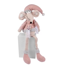 Новогодняя мягкая игрушка Novogod‘ko Мышонок Мальчик в розовом 69см сидит купить в интернет магазине подарков ПраздникШоп