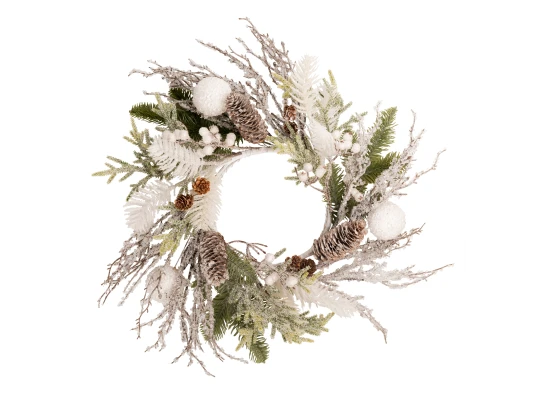 Венок декоративный Yes!Fun с белыми шарами купить в интернет магазине подарков ПраздникШоп