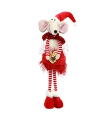 Новогодняя мягкая игрушка Novogod‘ko Мышонок Девочка в красном 56см купить в интернет магазине подарков ПраздникШоп
