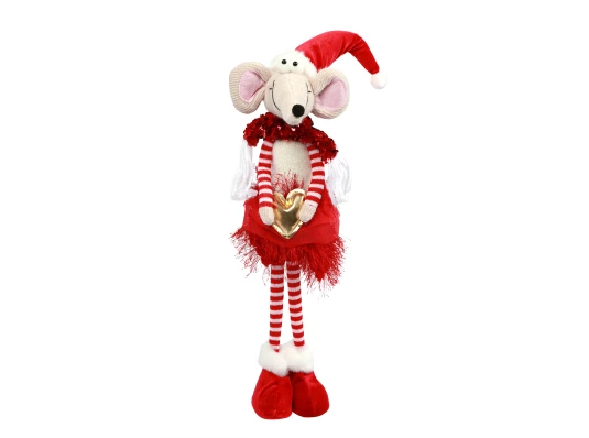 Новогодняя мягкая игрушка Novogod‘ko Мышонок Девочка в красном 56см купить в интернет магазине подарков ПраздникШоп