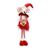Новорічна м‘яка іграшка Novogod‘ko Мишеня Дівчинка у червоному 56см