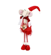 Новогодняя мягкая игрушка Novogod‘ko Мышонок Девочка в красном 56см купить в интернет магазине подарков ПраздникШоп