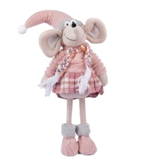 Новогодняя мягкая игрушка Novogod‘ko Мышонок Девочка в розовом 59см купить в интернет магазине подарков ПраздникШоп