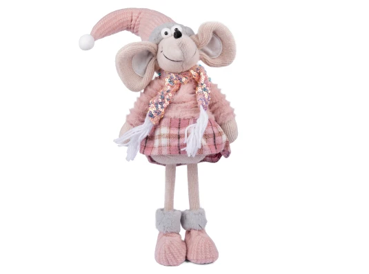 Новогодняя мягкая игрушка Novogod‘ko Мышонок Девочка в розовом 59см купить в интернет магазине подарков ПраздникШоп