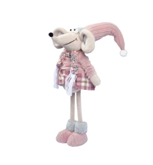 Новогодняя мягкая игрушка Novogod‘ko Мышонок Девочка в розовом 59см купить в интернет магазине подарков ПраздникШоп