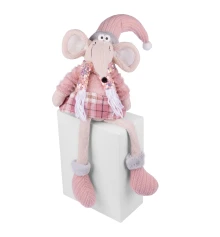 Новогодняя мягкая игрушка Novogod‘ko Мышонок Девочка в розовом 69см сидит купить в интернет магазине подарков ПраздникШоп